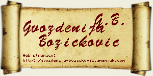 Gvozdenija Božičković vizit kartica